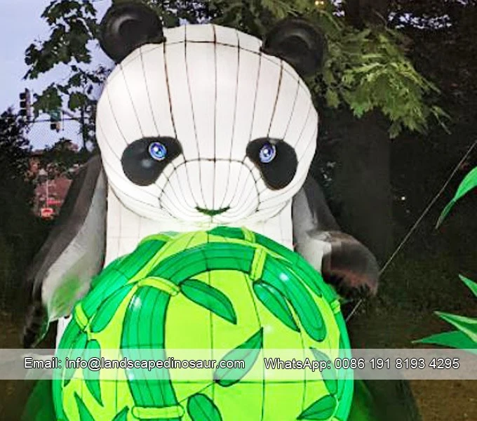 Vivid Panda Lantern illuminated Park-01