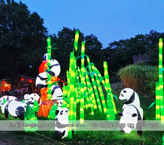 Vivid Panda Lantern illuminated Park-03