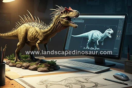 Dinosaur Statue Drawing Design-01 Dinosaur Statue Drawing Design-01